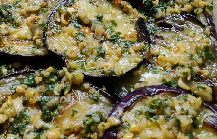 Marinated egg plant