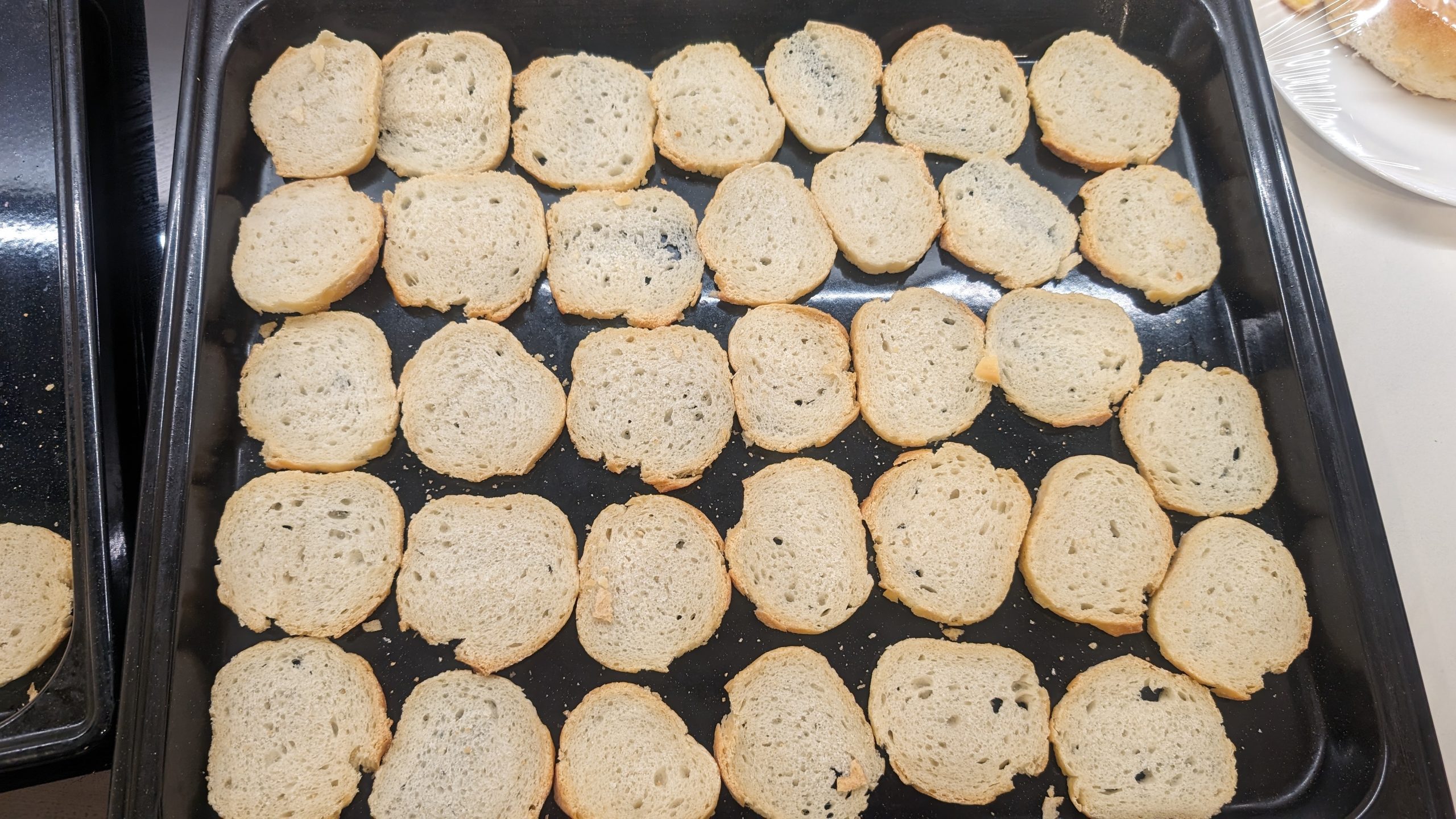 BISCUITS OR CRACKERS FROM BAGUETTE ROLLS