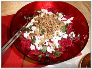 The beetroot salad I actually made for Christmas - with walnuts and labne