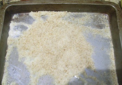 Drying the salts/sugars on a baking tray