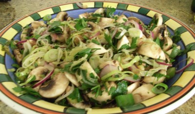 Marinated mushroom salad